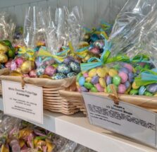 Easter candy in baskets