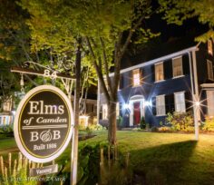 Elms of Candon B&B at night with lights shining
